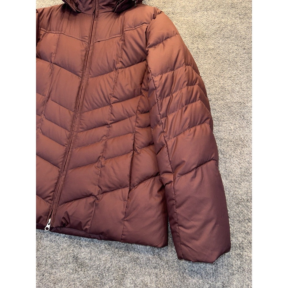 Lands' End Women's Hooded Puffer Jacket Burgundy Size Small 6-8 Winter Coat - Picture 2 of 14